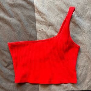 Red One-Shoulder Crop Top from Shein - US Size 6, Never Worn